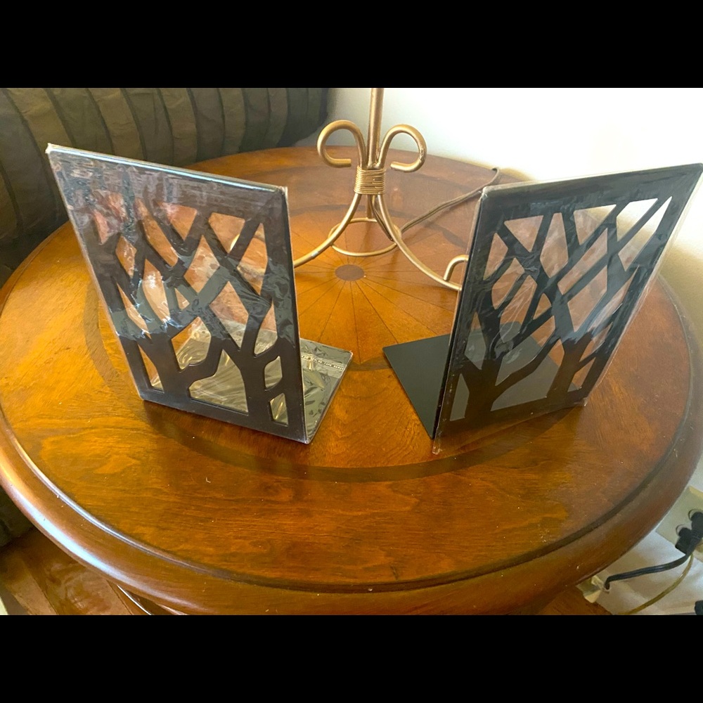 Brand new metal bookends